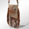 American Darling Brown & White Cowhide Crossbody Bag -Western Cowboy Clothing american darling brown white cowhide crossbody bag