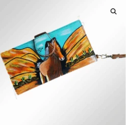 American Darling Desert Horse Painted Leather Writslet