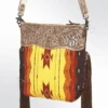 American Darling Sunset Woven Saddle Blanket Crossbody W/Fringe 2 American Darling Sunset Woven Saddle Blanket Crossbody W/Fringe -Western Cowboy Clothing american darling sunset woven saddle blanket cross
