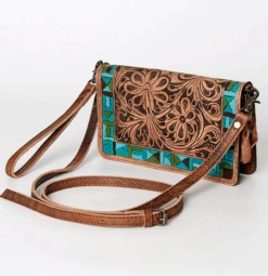 American Darling Tooled & Painted Leather Handbag