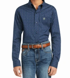 Ariat Boy's Dante Shirt Deep Pacific