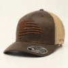 Ariat Embroidered Flag Oilskin Cap -Western Cowboy Clothing ariat embroidered flag oilskin cap