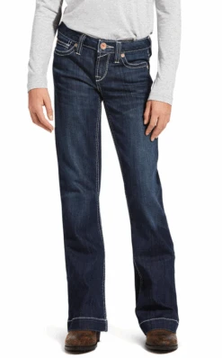 Ariat Girls Trouser Mid Rise Ella Wide Jean Naomi -Western Cowboy Clothing ariat girls trouser mid rise ella wide jean naomi 1