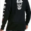 Ariat Men's FR Roughneck Skull Logo LS Tee -Western Cowboy Clothing ariat mens fr roughneck skull logo ls tee