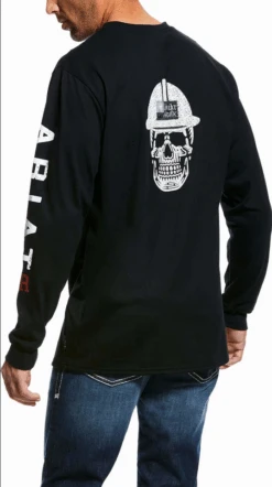 Ariat Men's FR Roughneck Skull Logo LS Tee