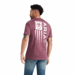 Ariat Mens Minimalist SS Tee - Burgundy -Western Cowboy Clothing ariat mens minimalist ss tee burgundy 3