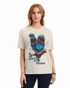 Ariat Womens Freedom Spirit SS Tee Oatmeal Heather