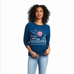 Ariat Women's Paradise Ranch Crew Blue Nights