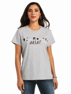 Ariat Women's REAL Cow Pasture SS Tee Grey