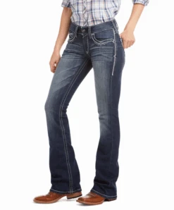 Ariat Women's REAL MR Bootcut - Entwined Marine