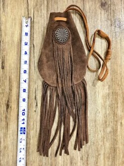 Beyond The Barn Leather Tobacco Pouch Suede With Fringe Adjustable BTB -Western Cowboy Clothing beyond the barn leather tobacco pouch suede with f 2