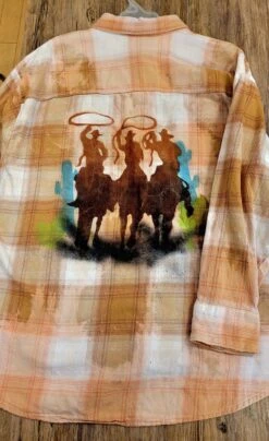 Beyond The Barn Tie Dye Stencil Flannels Handmade! -Western Cowboy Clothing beyond the barn tie dye stencil flannels handmade 3