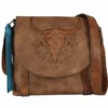 Catchfly Catchfly Crossbody Floral Tooling Cow Skull -Western Cowboy Clothing catchfly catchfly crossbody floral tooling cow sku