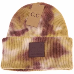 C.C CC Tie Dye Beanie With Rubber Patch -Western Cowboy Clothing cc cc tie dye beanie with rubber patch 4