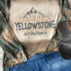 Class & Sass Designs Yellowstone Leopard Bleached LS Tee -Western Cowboy Clothing class sass designs yellowstone leopard bleached ls