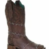Corral Womens Western Boot - Woven Barbed Wire Sq. Toe