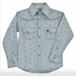 Cowboy Hardware Boys LS Snap All Over Skull