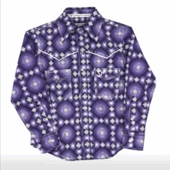 Cowboy Hardware Girls Purple Diamond LS Snap