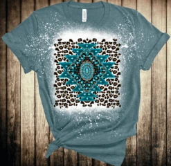 Leopard & Turquoise Bleached Tee