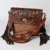LS Western Crossbody Hand Tooled Cowhide Bag W/Fringe 1 LS Western Crossbody Hand Tooled Cowhide Bag W/Fringe -Western Cowboy Clothing ls western crossbody hand tooled cowhide bag w fri
