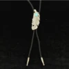 M&F Western Feather W/Turquoise Stone Bolo -Western Cowboy Clothing m f western feather w turquoise stone bolo
