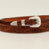 M&F Western Floral Tooled Chestnut Leather Hatband -Western Cowboy Clothing m f western floral tooled chestnut leather hatband