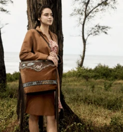 Myra Bag Russet Statement Hand Tooled Bag -4705 -Western Cowboy Clothing myra bag russet statement hand tooled bag 4705 2