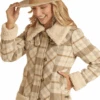 Powder River Outfitters Ladies Wool Plaid Coat -Western Cowboy Clothing powder river outfitters ladies wool plaid coat