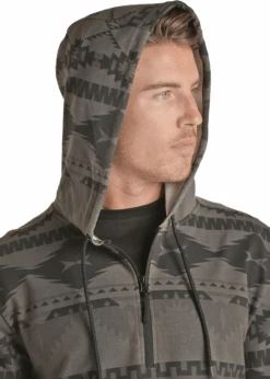 Powder River Outfitters Men's Printed Aztec Knit Hoodie