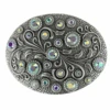 Rhinestone Crystal Belt Buckle - Silver/CrystalAB -Western Cowboy Clothing rhinestone crystal belt buckle silver crystalab