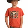 Rock & Roll Denim Boys Dale Brisby Pow Pow Skull Graphic Tee -Western Cowboy Clothing rock roll denim boys dale brisby pow pow skull gra
