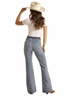 Rock & Roll Denim Front Yoke Patch Dye Trouser Jean -Western Cowboy Clothing rock roll denim front yoke patch dye trouser jean 2