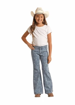 Rock & Roll Denim Girls Desert Button Flare Jeans -Western Cowboy Clothing rock roll denim girls desert button flare jeans 1