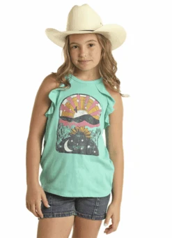 Rock & Roll Denim Girl's Desert Ruffle Tank