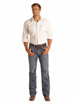 Rock & Roll Denim Mens Double Barrel Straight Denim -Western Cowboy Clothing rock roll denim mens double barrel straight denim 2