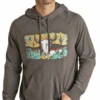 Rock & Roll Denim Mens Graphic Hoodie Charcoal -Western Cowboy Clothing rock roll denim mens graphic hoodie charcoal