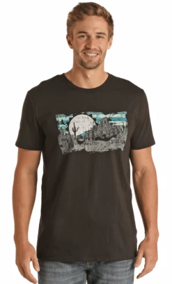 Rock & Roll Denim Mens SS Graphic Tee Black