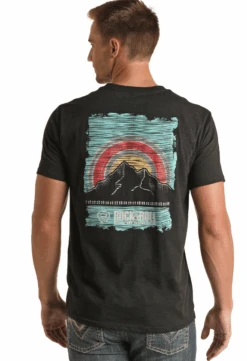 Rock & Roll Denim Mens Tee With Graphic -Western Cowboy Clothing rock roll denim mens tee with graphic 2