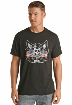 Rock & Roll Denim Mens Tee With Graphic -Western Cowboy Clothing rock roll denim mens tee with graphic 5