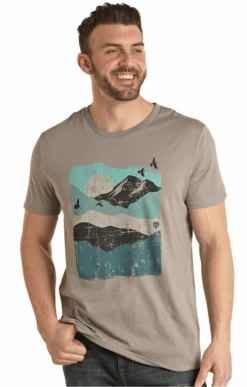 Rock & Roll Denim Unisex Scenery Graphic Tee -Western Cowboy Clothing rock roll denim unisex scenery graphic tee 1