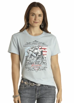 Rock & Roll Denim Womens American Frontier Graphic Tee