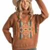 Rock & Roll Denim Womens Aztec Turtleneck Sweater
