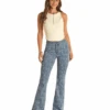 Rock & Roll Denim Womens Desert Print Button Flare