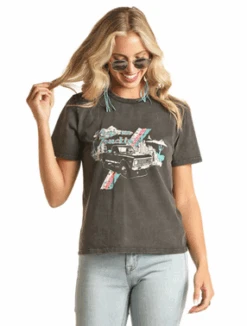 Rock & Roll Denim Womens Rock & Roll Truckin Tee
