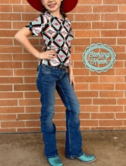 Sterling Kreek Girls Cute But Crazy Top - Aztec