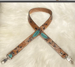 Western Linens Hand Tooled Western Purse Strap -Western Cowboy Clothing western linens hand tooled western purse strap 2